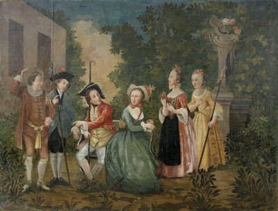 Eine elegante Gesellschaft im Park von Unbekannt Unbekannt